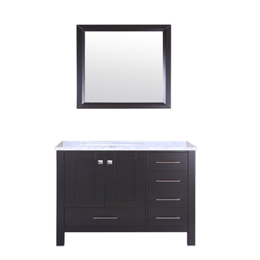 Totti Shaker 36″ Transitional Bathroom Vanity with White Carrera Countertop Vanity Eviva Espresso